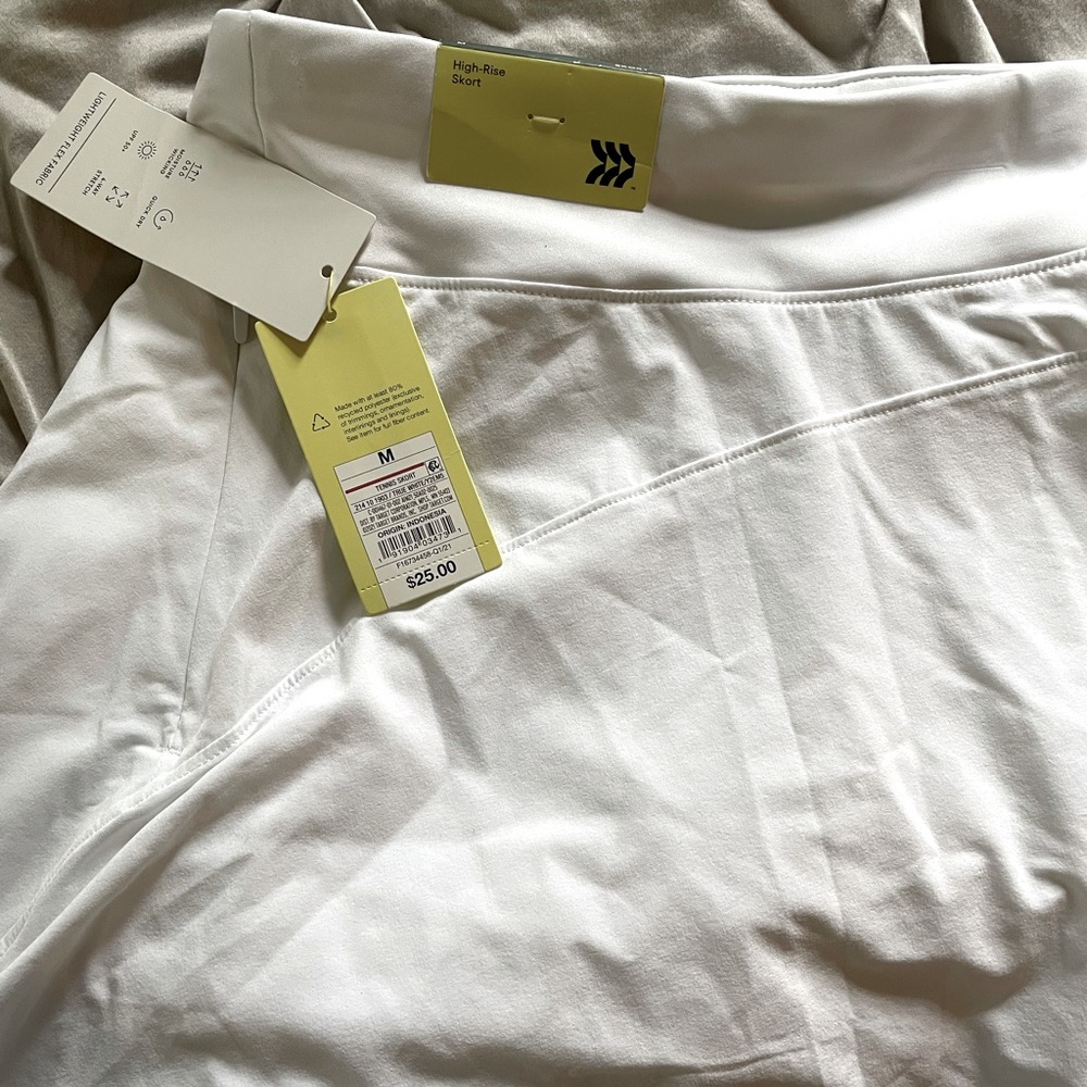 White tennis skort